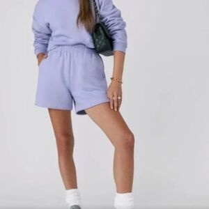 NWT Reformation brooks classic sweat short lavender purple size XS